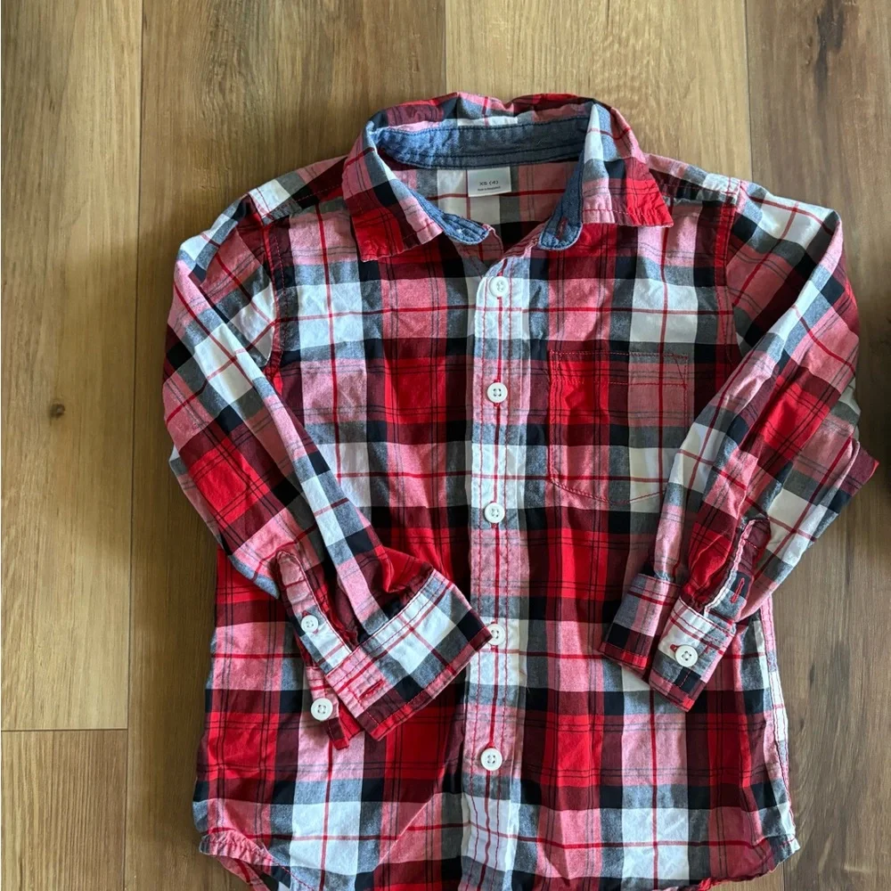 Gymboree‎ Boys' Size 4 Long Sleeve Button Down Shirts Lot of 2 Shirts Plaid